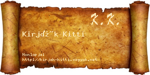 Kirják Kitti névjegykártya